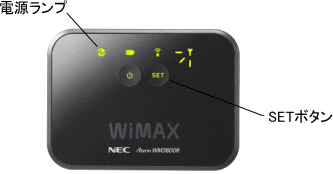 WiMaxルーターのSETボタン