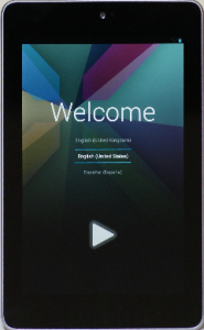 Nexus7の初期設定画面