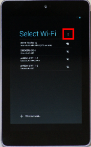 Nexus7の無線LAN初期設定
